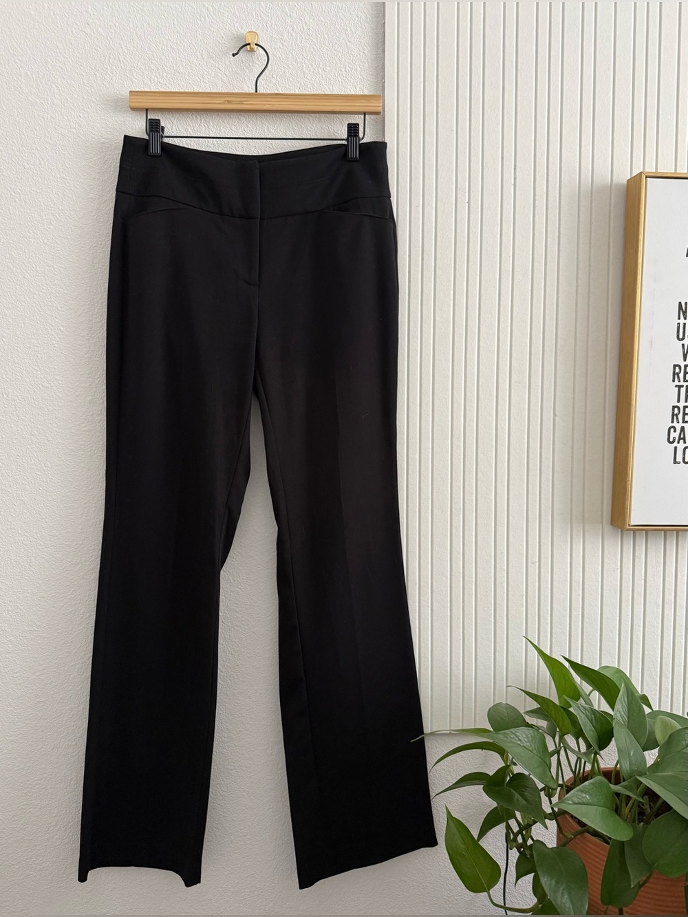Black Wide Leg Pants Trousers with Pockets